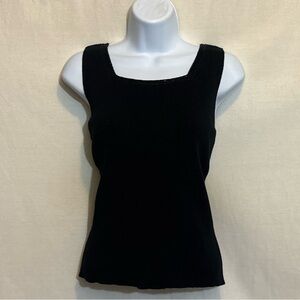 F-23 Essentials‎ Black Beaded Detail Sleeveless Pullover Sweater Size M